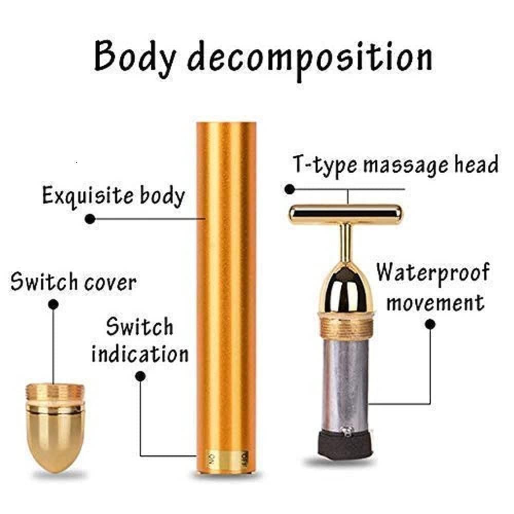 ✨ 24K Gold Energy Beauty Bar – Electric Facial Massage Roller